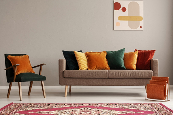 تاثیر ترکیب رنگ‌های سرد و گرم در طراحی اتاق نشیمن